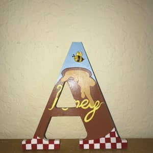 Personalized Disney Winnie the Pooh Inspired wooden letters for wall decor (8 Inches tall)