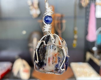 Wire Wrapped Sodalite Pendant