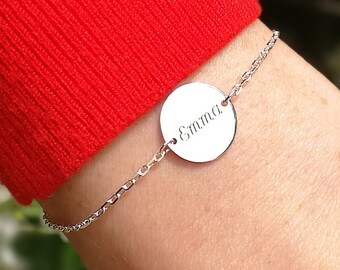 Personalized bracelet money engraving, bracelet first name engraved silver, bracelet personalized name name, personalized gift