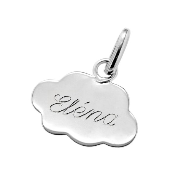 Pendentif personnalisé argent enfant nuage, bijou personnalisé, cadeau personnalisé, bijou personnalisé, cadeau unique, bijou baptême