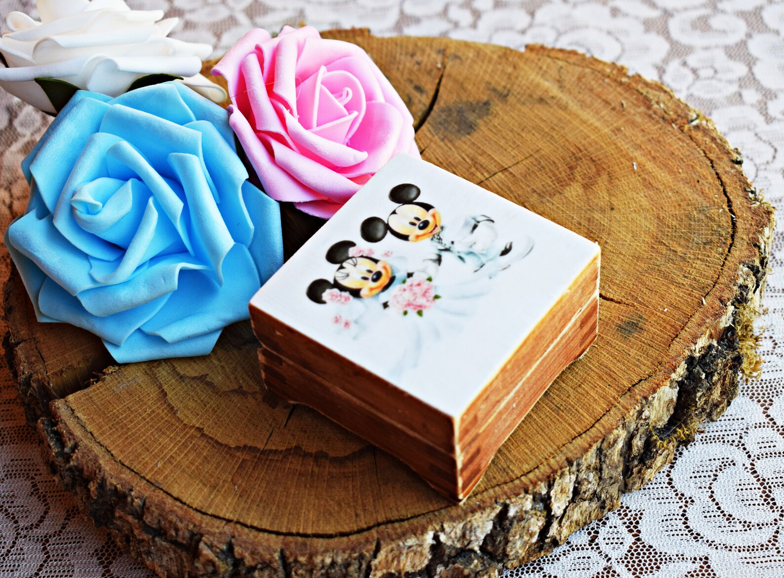 Wedding ring box Disney Mickey and Minnie ring box proposal | Etsy