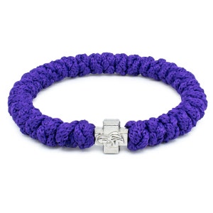 Dark Purple Orthodox Prayer Rope Bracelet 33 Knots Brojanica Komboskini Orthodox Jewelry, Christian Gifts, Christian Bracelet
