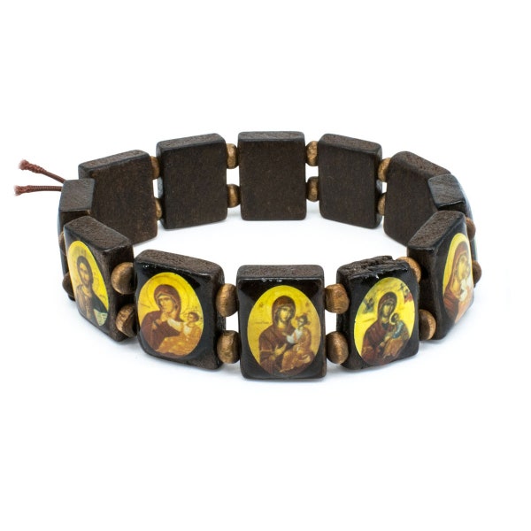 Black Wooden Orthodox Icon Bracelet, Saint Bracelet, Christian Bracelet, Protection Bracelet, Orthodox Bracelet, Christian Gift