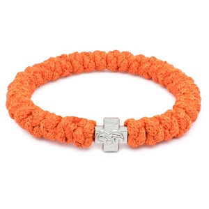 Orange Orthodox Prayer Rope Bracelet 33 Knots Brojanica Komboskini Orthodox Jewelry, Christian Gifts, Christian Bracelet, Christian Jewelry