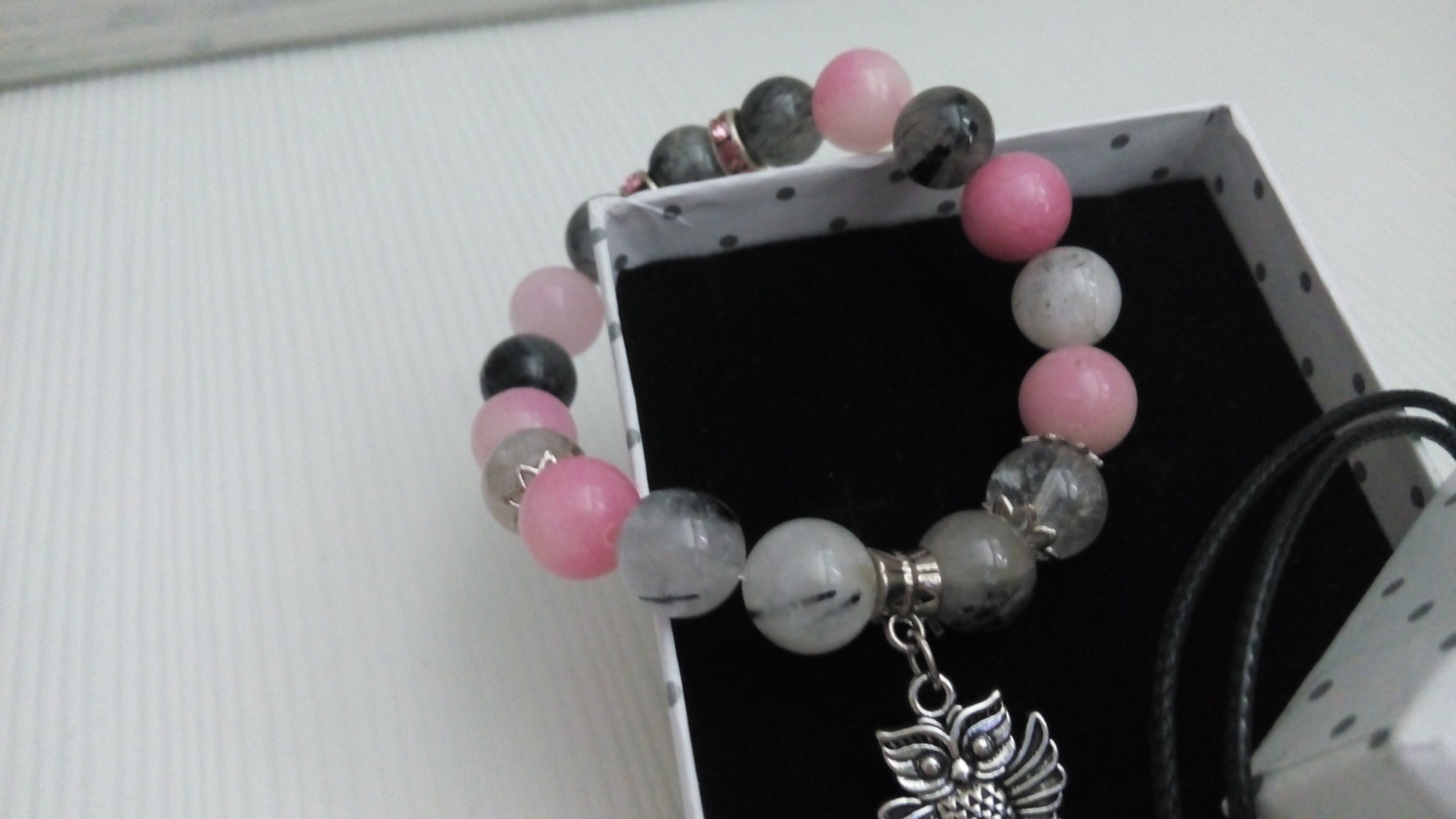 Mode Naturstein Armband Frau Stein Schmuck Set Pink Jade Turmalin Quarz mode-naturstein-armband-frau-stein-schmuck-set-pink-jade-turmalin-quarz