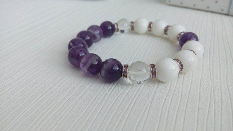 Amethyst 10mm Jewelry set White Coral 10mm Natural stone Amethyst earrings 12mm Stone pendant Cord necklace Women Valentine day gift
