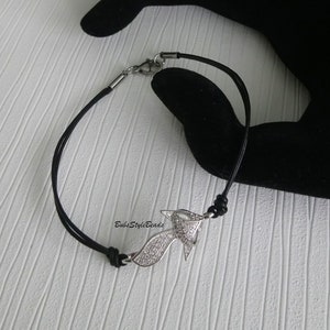 Leather bracelet for woman Zircon bracelet Black leather bracelet Braided bracelet Christmass gift for her Wrist bracelet Jewelry for woman