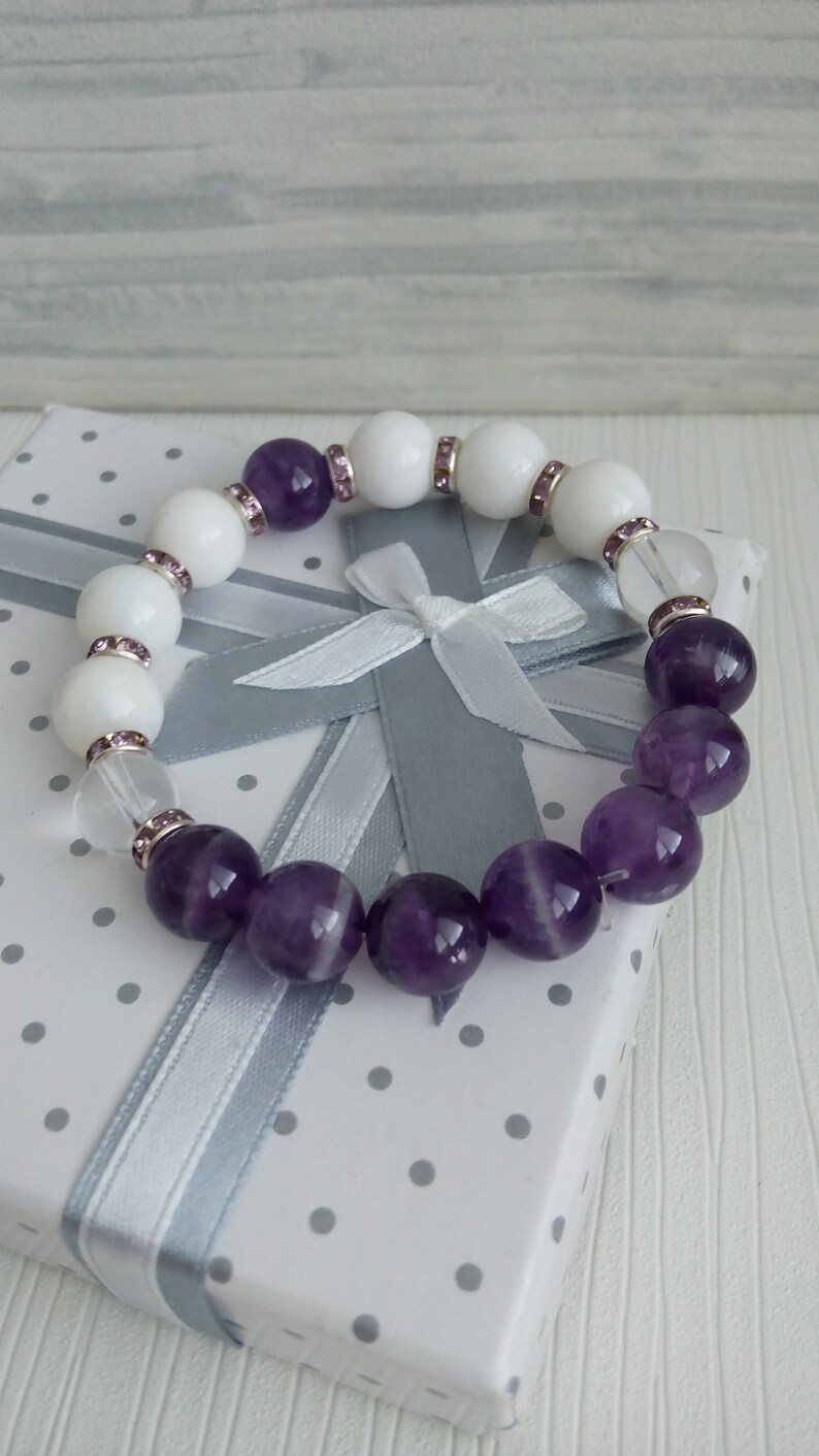 Amethyst 10mm Jewelry set White Coral 10mm Natural stone Amethyst earrings 12mm Stone pendant Cord necklace Women Valentine day gift