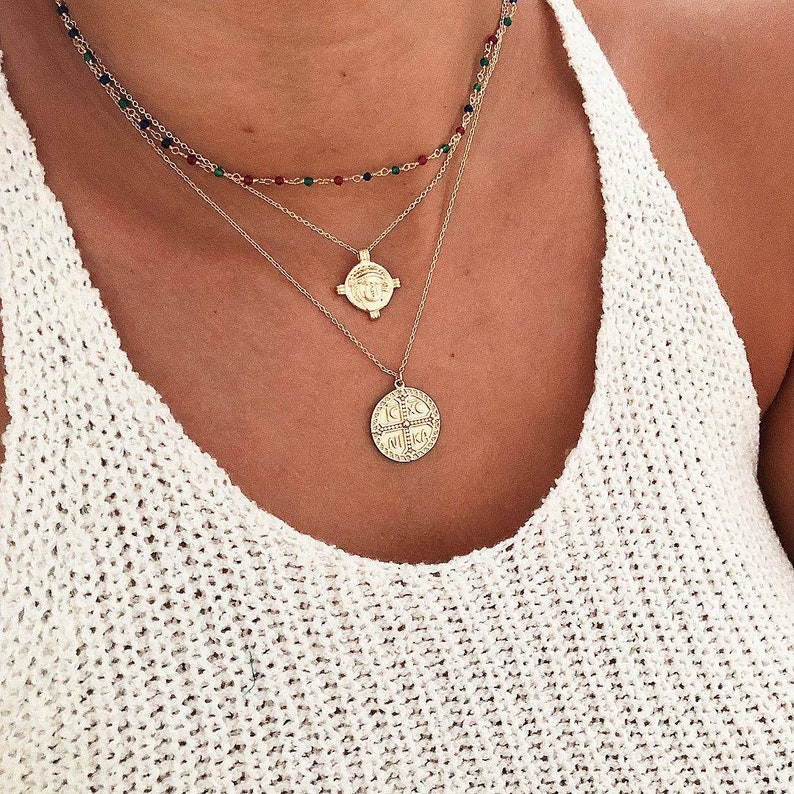 Minimalist jewelry Minimalist necklace Multicolor necklace Dainty necklace Silver cz necklace Gold cz necklace