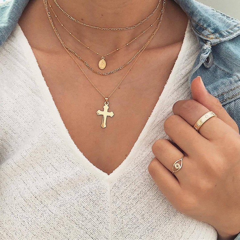 necklace minimalist jewelry religious necklace cross jewelry dainty necklace Cross necklace silver cross necklace gold cross necklace