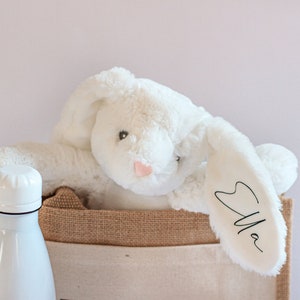 Personalised Flower girl gift, Page Boy Bunny, soft cuddly rabbit, newborn present, wedding favour