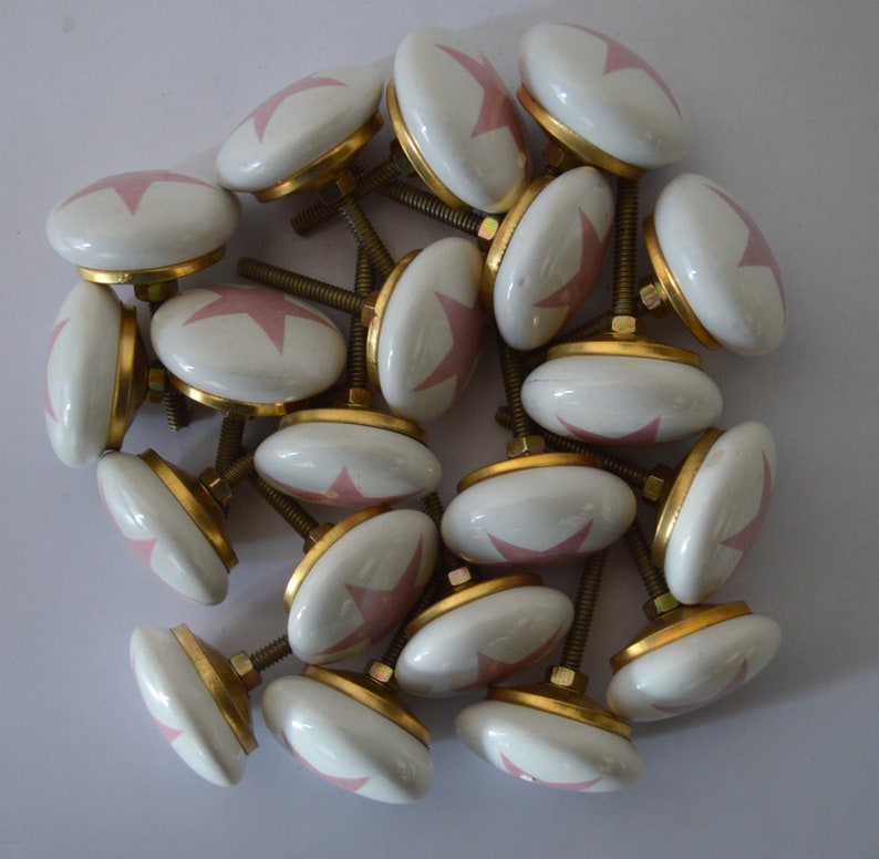 Knobs /& Pulls Pull knobs Kitchen Knobs Ceramic Cabinet Handmade Hand painted Decorative Drawer 20 PC
