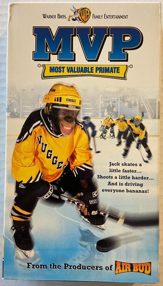 MVP Most Valuable Primate VHS Hockey Playing Chimpanzee 2000 Kevin