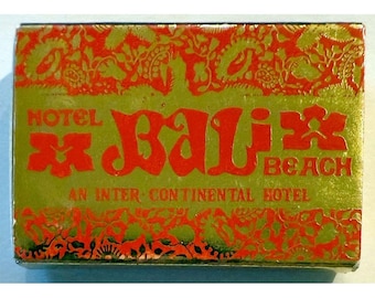 Hotel Bali Beach Matchbox Indonesia Pan Am Sanur Bali Wooden Matches Red Gold