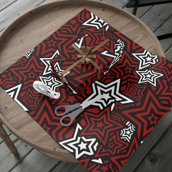 Persona 5 Stars Red Menu UI Pattern of Phantom Thieves Gift Wrap Papers