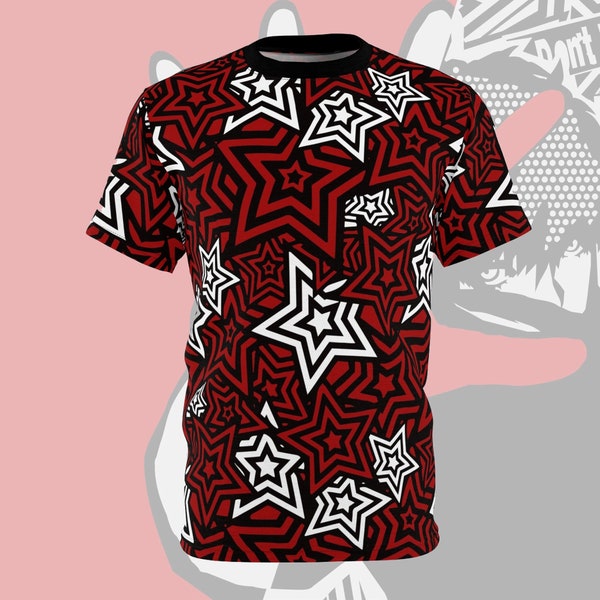 Persona 5 stelle rosso menu UI modello di Phantom Thieves T Shirt