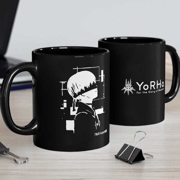 NieR Automata 9S YoRHa MMORPG 11oz & 15oz Black Mug