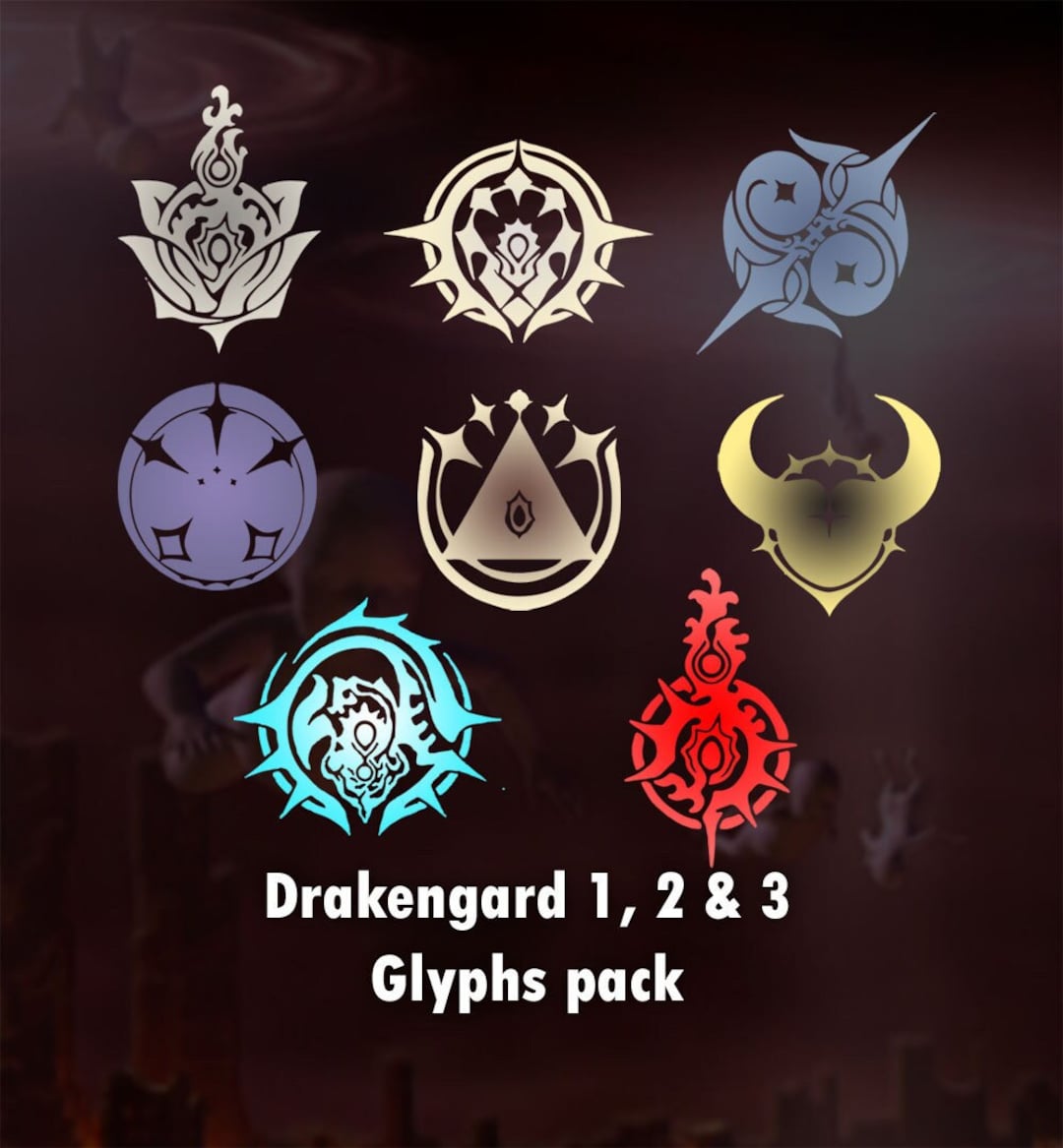 Drakengard 1, 2 & 3 Glyphs for Intoners + Nowe + Caim Pact for Fabric ...