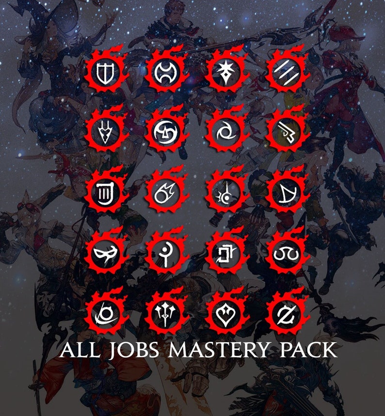All Jobs Mastery Final Fantasy XIV Pack Silhouette for Etsy