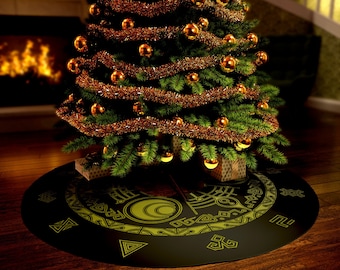 Triforce Crest The Legend of Zelda Round Tree Skirt for Christmas