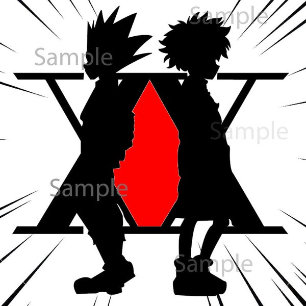 Shonen anime SVG  Silhouette for t-shirt, vynil stickers, cricut, Cut files, HD, Svg, transparent, Png, decals, vector, color separation