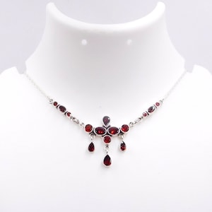 925 Sterling Silver Birthstone Necklace,Natural Multi Cut Stone Necklace,Faceted Handmade Wedding Jewelry Necklace,Woman&#39;s For Gift M-3908