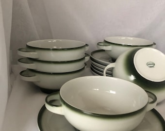 Tazas y platillos de sopa de porcelana vintage de Arzberg, Alemania