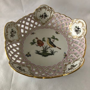 Herend Hungary Porcelain Bowl Basket Bowl RO Rothschild