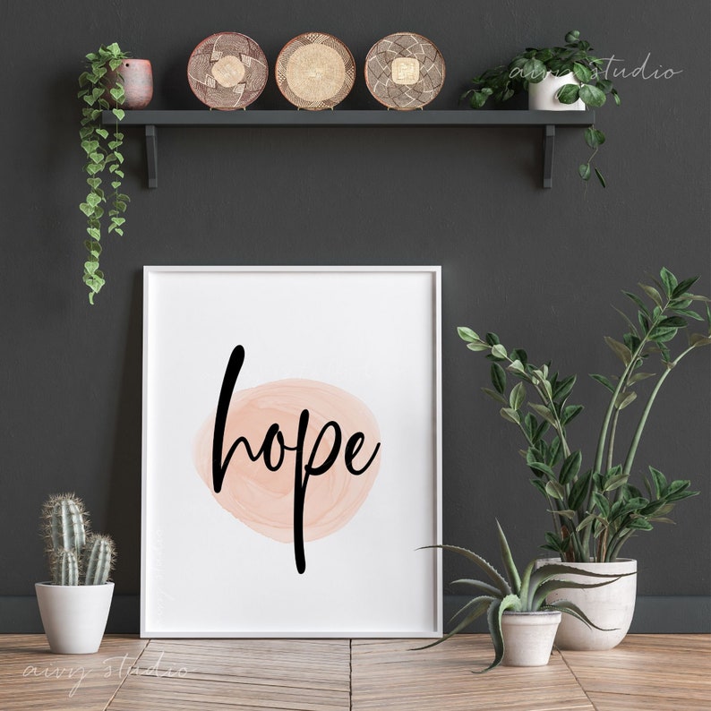 Hope Abstract Wall Art Print Digital Print Inspirational Etsy