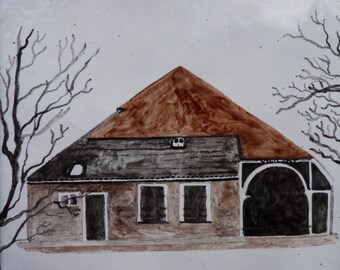 Hand made enamel tile Texelse nostalgic Farmhouse the Ark