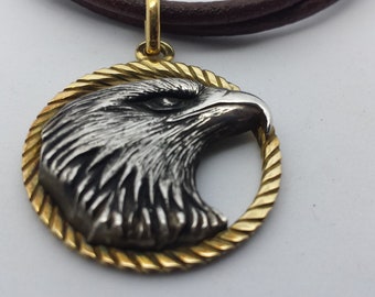 Gold Pendant Silver Eagle
