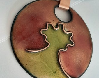 Medallion enamel on copper Tree of Life