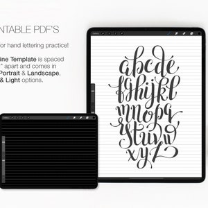 Procreate Lettering Guide Template, Procreate Guide, Procreated Grid, iPad Lettering, Hand Lettering, Calligraphy, Lettering Template