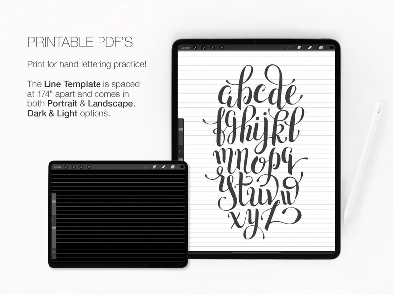 Procreate Lettering Guide Template, Procreate Guide, Procreated Grid, iPad Lettering, Hand Lettering, Calligraphy, Lettering Template