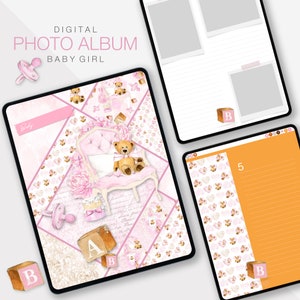 Baby Photo Album, Digital Photo Book Template for Photography