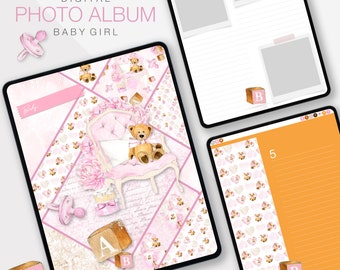 Baby Girl Photo Album, Digital Planner GoodNotes, Digital Photo Album, New Baby Boy, Infant Boy, Baby Gifts, Baby Photos, Digital Photobook