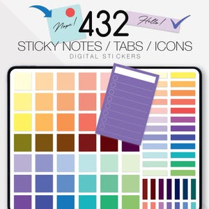 432 Digital Planner Stickers Sticky Notes Sticky Tabs Planner Accessories Digital Stickers Digital Journal GoodNotes Planner iPad Planner