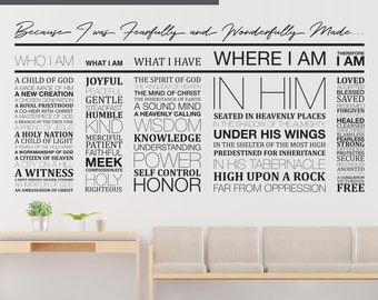 My Identity in Christ, Inspirational Quote, Bible Study, Bible Verse Wall Art, Printable Quote, Wall Art Decor, Bible Verses, Bible Quotes