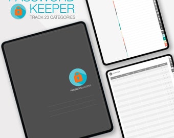 Password Log and Tracker Password Keeper for GoodNotes Digital Tracker for Passwords Safekeeping Password Storage Password Notebook