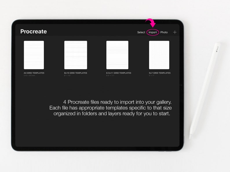 Procreate Lettering Guide Template, Procreate Guide, Procreated Grid, iPad Lettering, Hand Lettering, Calligraphy, Lettering Template