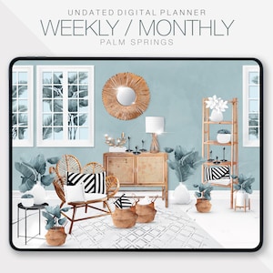 Undated GoodNotes Planner Monthly Digital Planner GoodNotes Template iPad Planner Digital Journal PDF GoodNotes Stickers Boho Theme Planner