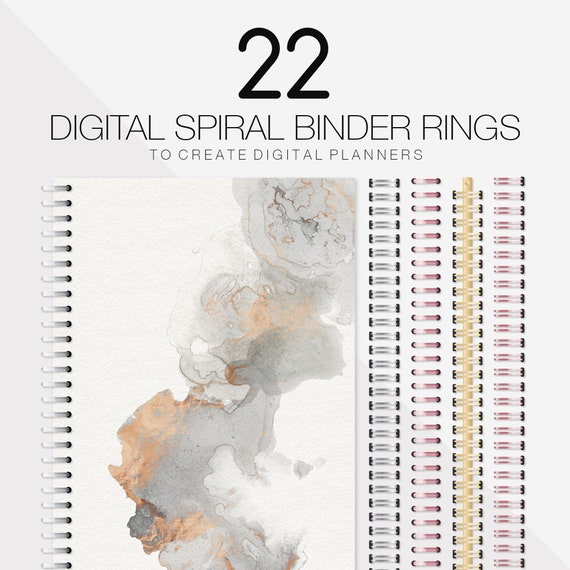 Digital Planner Binder Rings Spiral Coil Binder Rings Create Custom Binder Rings for Digital Planning and Journaling iPad GoodNotes Planner