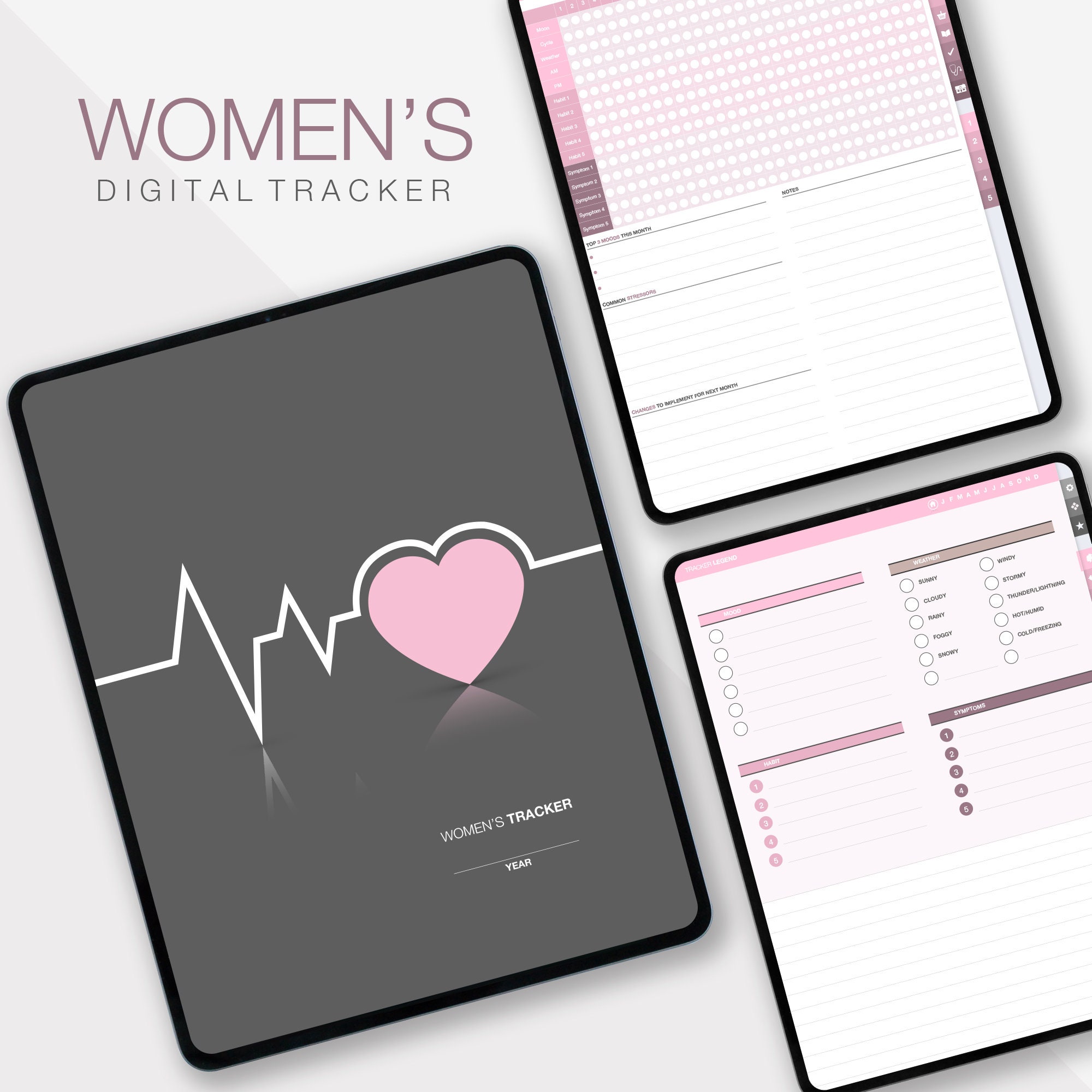 Women's Health Planner, Women's Wellness Journal, Mood Tracker, Digital Planner Journal, GoodNotes Planner, iPad Planner, Cycle Tracker