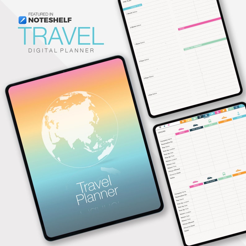Travel Planner, Digital Planner GoodNotes, Digital Notebook, Digital Travel Planner, Travel Journal, Vacation Planner, Digital Journal, iPad image 1