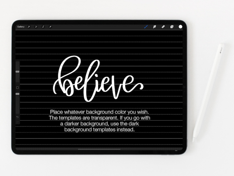 Procreate Lettering Guide Template, Procreate Guide, Procreated Grid, iPad Lettering, Hand Lettering, Calligraphy, Lettering Template