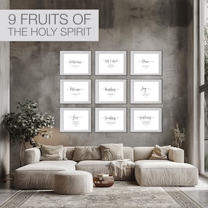 9 Fruits of the Holy Spirit, Galatians 5, Fruit of the Spirit, Scripture Quote, Christian Wall Art, Calligraphy, Bible Quote, Printable Art