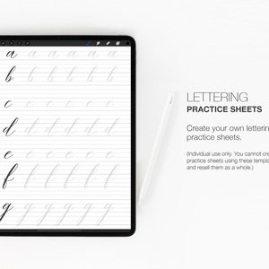 Procreate Lettering Guide Template, Procreate Guide, Procreated Grid, iPad Lettering, Hand Lettering, Calligraphy, Lettering Template