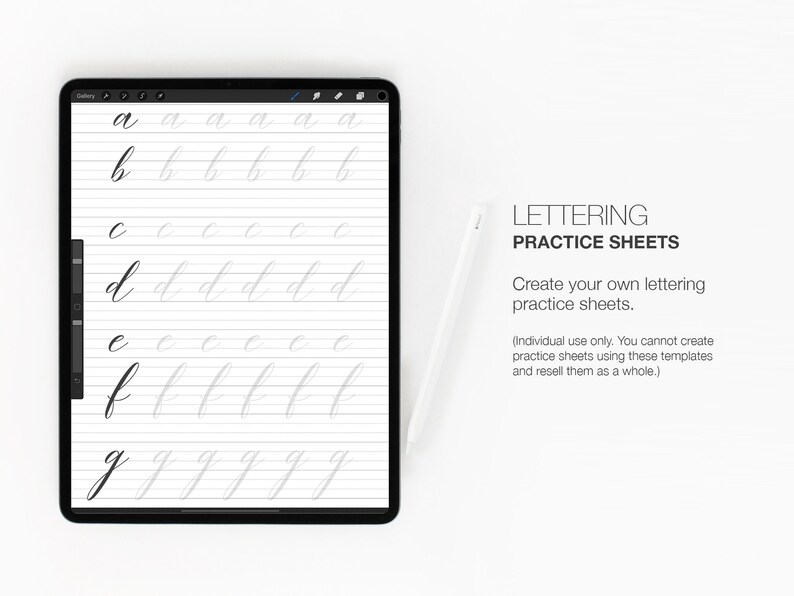 Procreate Lettering Guide Template, Procreate Guide, Procreated Grid, iPad Lettering, Hand Lettering, Calligraphy, Lettering Template