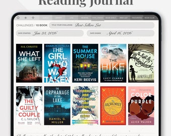 Digital Reading Journal, Digital Reading Planner, Digital Journal, Goodnotes Journal, Book Review, Reading Log, Reading Tracker, Bookshelf