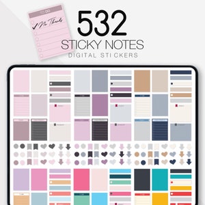 532 Digital Planner Stickers, Digital Sticky Notes, Digital Journal, Digital Planner Accessories, GoodNotes Planner, iPad Planner, Icons